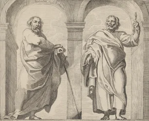 Heilige Peter und Paul in einem Vestibül, ca. 1630-80