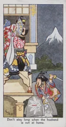 Östliches Sprichwort: Bleib nicht lange, wenn der Ehemann nicht zu Hause ist