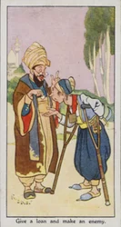 Östliches Sprichwort: Verleihe Geld und mache einen Feind