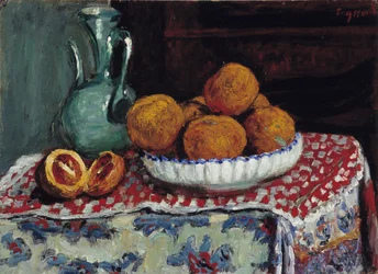 Stillleben am Krug Gemälde von Rene Seyssaud (1867-1952) 1909 Pflichtangabe: Sammlung Fondation Regards de Provence, Marseille