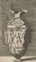 Vase mit tanzenden Frauen und Satyrn, spätes 17. Jahrhundert