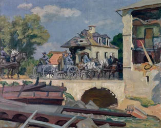 Artillerie auf dem Weg zur Front