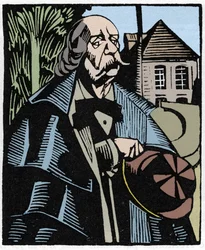 Porträt von Gustave Flaubert (1821-1880). Holzstich von Hermann-Paul (Hermann Paul) (1874-1940) für Louis Bertrands Buch 