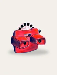 Roter Retro-Betrachter