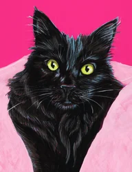 Lebendiges Porträt einer schwarzen Katze