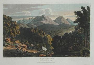 Trekatackaw in Plettenberg Bay, gezeichnet nach der Originalskizze von R. Cocking, veröffentlicht 1818