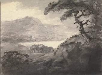 Gebirgige Landschaft mit einem See