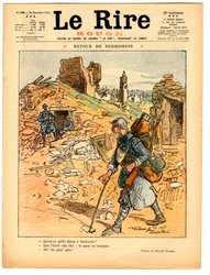 Cover von „Das rote Lachen“, Satirisch in Farben