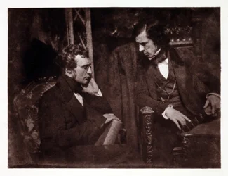 Zwei Männer im Gespräch: Dr. Samuel Brown (1817-1856) und Reverend George Gilfillan (1813-1878), Fotografie um 1840