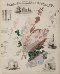 Geologische Karte von Schottland, ca. 1850er