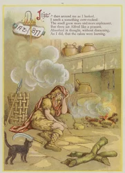 Seite aus Upstream von Richard Andre, König Alfred und die Kuchen