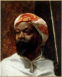 Porträt eines arabischen Mannes, Gemälde von Richard Beavis (1824-1896), Privatsammlung