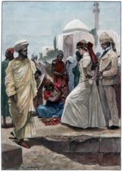 Ein Straßenzauberer in Algier, 1895