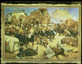 Die 92. Highlanders und die 2. Gurkhas stürmen Gaudi Mullah Sahibdad