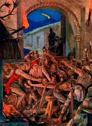Das letzte Fest der Männer von Robert De Comines in Durham, 1069, ca. 1920