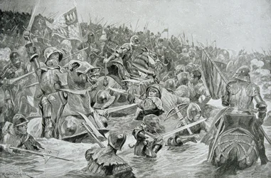 Die Schlacht von Towton 1461, Illustration aus Hutchinsons 
