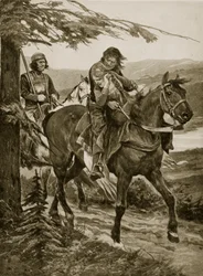 König Dermot entführt Devorgil, Illustration aus 