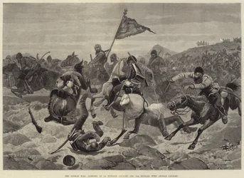 Der afghanische Krieg, Konflikt der 1. Punjab-Kavallerie und der 15. Husaren mit der afghanischen Kavallerie