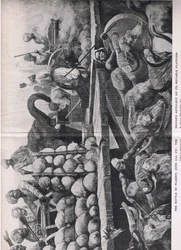 Die Schlacht von Plessey 23. Juni 1757: Die Artillerie des Nawabs auf ihrer beweglichen Plattform, Illustration aus Britische Schlachten zu Land und zu Wasser, 1915