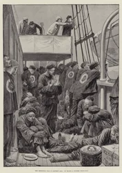 Der drohende Krieg in Ostasien, an Bord eines chinesischen Truppenschiffs