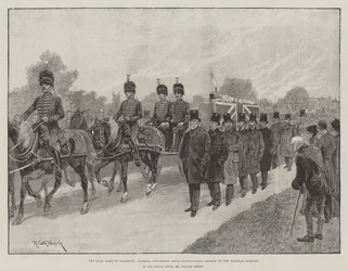 Der verstorbene Herzog von Clarence, Trauerzug von der Sandringham Kirche zum Bahnhof