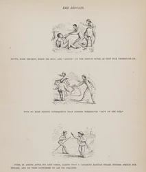Seite aus Die amerikanische Tour von Herrn Brown, Jones und Robinson (Gravur)