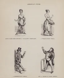 Seite aus Die amerikanische Tour von Herrn Brown, Jones und Robinson (Gravur)