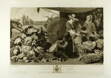 Ein Kräutermarkt, aus der Houghton Gallery