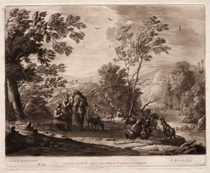 Liber Veritatis: Nr. 25, Eine bergige und bewaldete Landschaft mit Hirten, die spielen, und Ziegen, die weiden