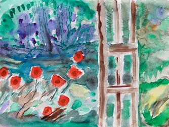 Rote Blumen im Frühling