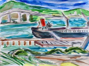 Schiff an Land