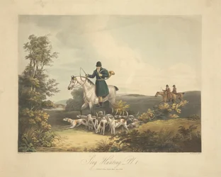 Satz von vier: (1) Hirschjagd