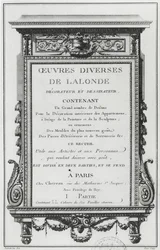 Frontispiz zu Oeuvres diverses de Lalonde, decorateur et dessinateur