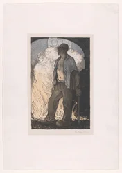 Arbeiter bei einem Feuer