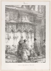 Architektonische Überreste und Fragmente: Rouen - Fontaine de la Crosse, 1827