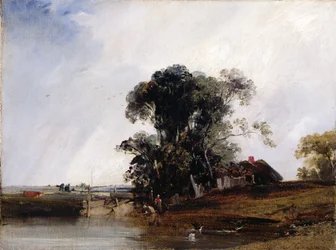 Landschaft mit einem Teich