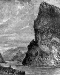 Loreley-Felsen, bei St. Goarshausen, Deutschland, 19. Jahrhundert
