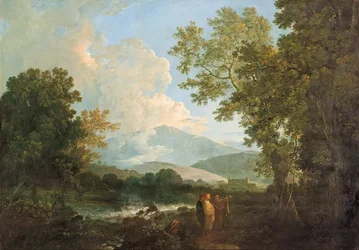 Cicero mit seinem Freund Atticus und seinem Bruder Quintus in seiner Villa in Arpinum