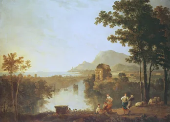 Weitläufige Küstenlandschaft am Abend