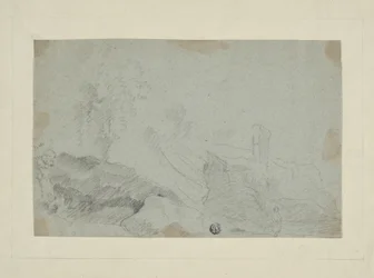 Felsige Landschaft mit stehender Figur