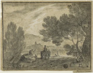 Römische Campagna mit Figuren