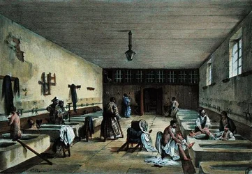 Die Offiziersbäder im Militärkrankenhaus von Bourbonne les Bains, Mitte des 19. Jahrhunderts