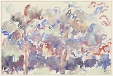 Landschaft, Boitsfort, mit blühenden Obstbäumen