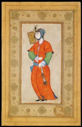 Junge Frau mit einem Fächer