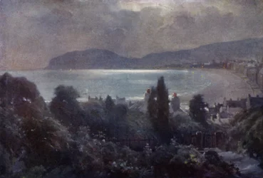 Ein Nocturne, Llandudno Bucht (Farblithografie)