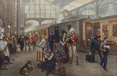 Lebewohl! Soldaten ziehen in den Krieg