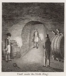 Gewölbe unter dem Nordflügel von Crosby Hall