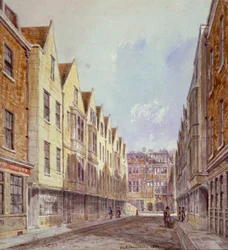 Ansicht der Great Winchester Street mit Winchester Place im Hintergrund, London, 1839