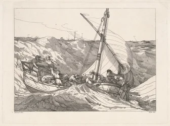 Boot in einem Sturm auf See