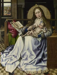 Die Jungfrau und das Kind vor einem Kaminschirm, ca. 1440